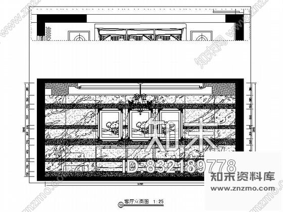 图块/节点重庆某欧式四居室客厅立面图cad施工图下载【ID:832189778】