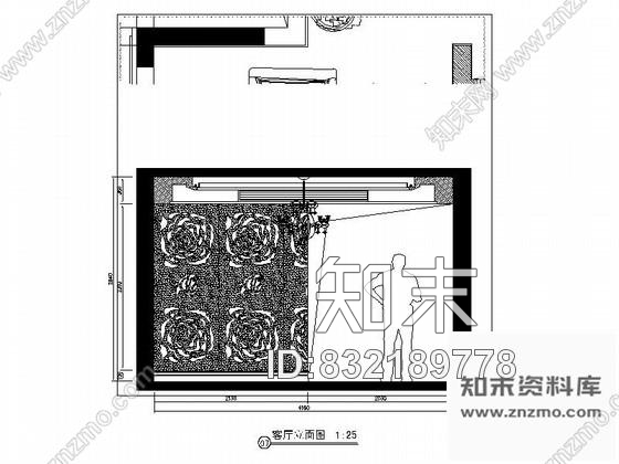 图块/节点重庆某欧式四居室客厅立面图cad施工图下载【ID:832189778】