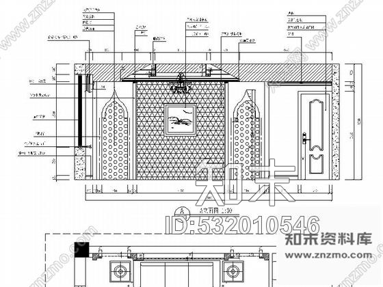 施工图53㎡异域风餐厅包间装修图含效果cad施工图下载【ID:532010546】