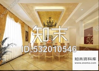 施工图53㎡异域风餐厅包间装修图含效果cad施工图下载【ID:532010546】