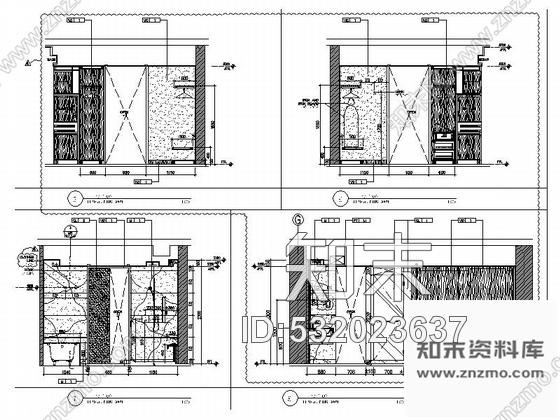 施工图北京实力雄厚酒店高档现代风格标准客房室内装修施工图cad施工图下载【ID:532023637】