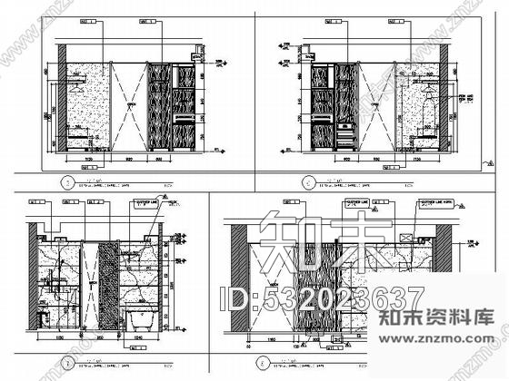 施工图北京实力雄厚酒店高档现代风格标准客房室内装修施工图cad施工图下载【ID:532023637】