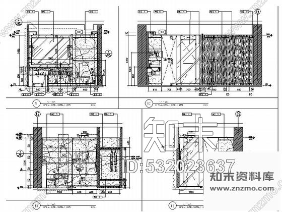 施工图北京实力雄厚酒店高档现代风格标准客房室内装修施工图cad施工图下载【ID:532023637】