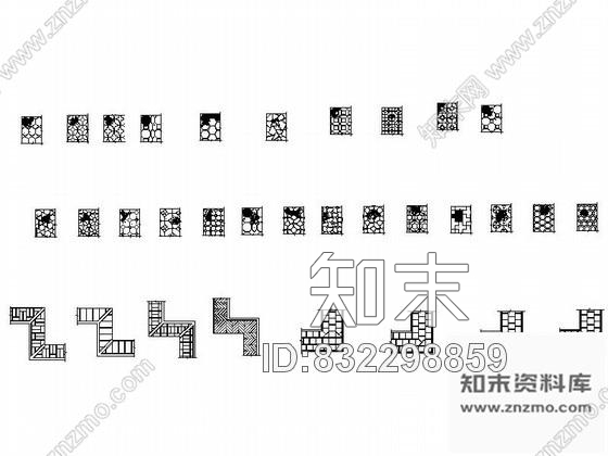 图块/节点中式风情拼花CAD图块下载cad施工图下载【ID:832298859】