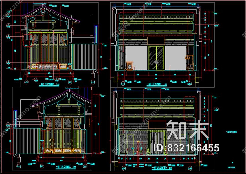 HKG特色小镇旅游街销售展示厅+新中式民宿客栈丨设计方案+效果图+CAD施工图施工图下载【ID:832166455】