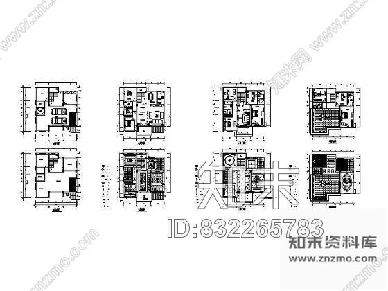 图块/节点别墅平面设计图cad施工图下载【ID:832265783】