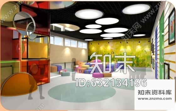 施工图北京阳光童趣幼儿园画廊室内装修CAD施工图含效果图cad施工图下载【ID:632134196】