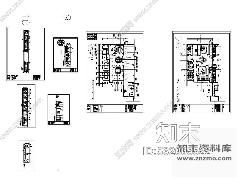 施工图法式风格铁板烧餐厅装修图(含效果)cad施工图下载【ID:532005522】