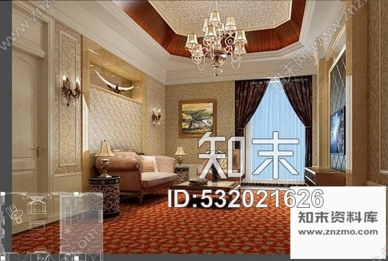 施工图江苏中国AAA度假村宾馆室内装修CAD施工图含效果cad施工图下载【ID:532021626】