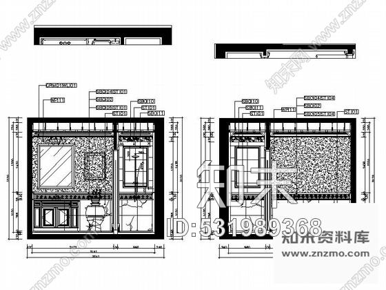 施工图浙江三层双拼别墅室内装修图cad施工图下载【ID:531989368】