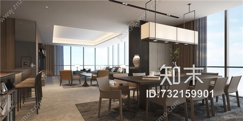 SCDA&amp;如恩华润公寓样板间D户型效果图&amp;施工图&amp;物料表271Mcad施工图下载【ID:732159901】