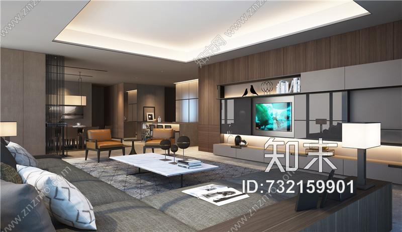 SCDA&amp;如恩华润公寓样板间D户型效果图&amp;施工图&amp;物料表271Mcad施工图下载【ID:732159901】