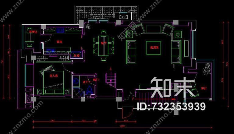 福州泰禾红裕样板房cad施工图下载【ID:732353939】