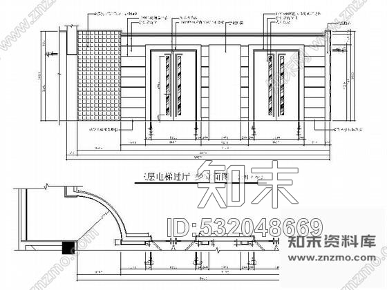 施工图酒店电梯过厅装修图cad施工图下载【ID:532048669】