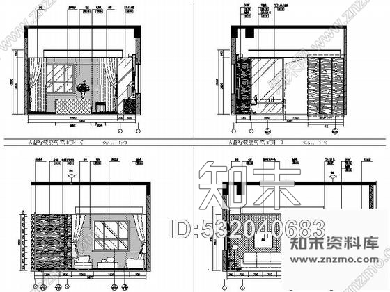 施工图重庆四星级现代简约酒店行政套房室内设计施工图cad施工图下载【ID:532040683】