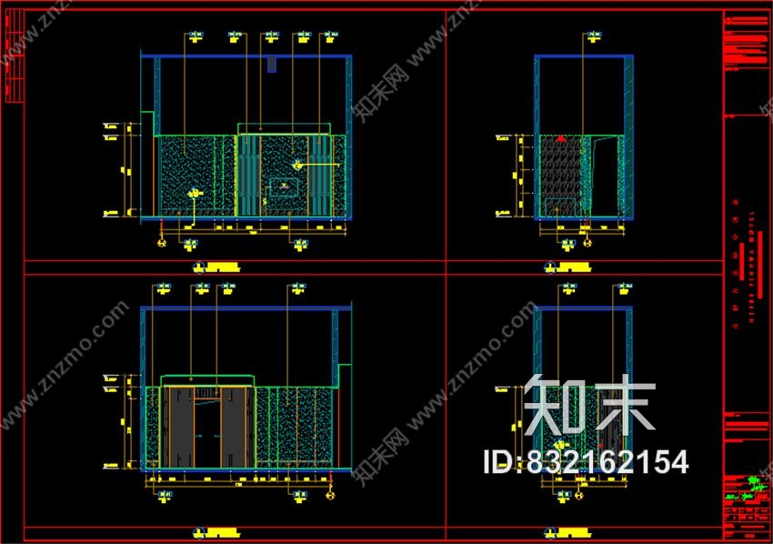 万达设计院合肥万达锦华酒店公共区域+客房区域丨超清效果图+CAD施工图+物料书950M施工图下载【ID:832162154】