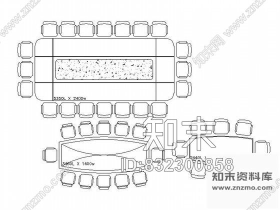 图块/节点办公会议桌CAD图块下载施工图下载【ID:832300858】