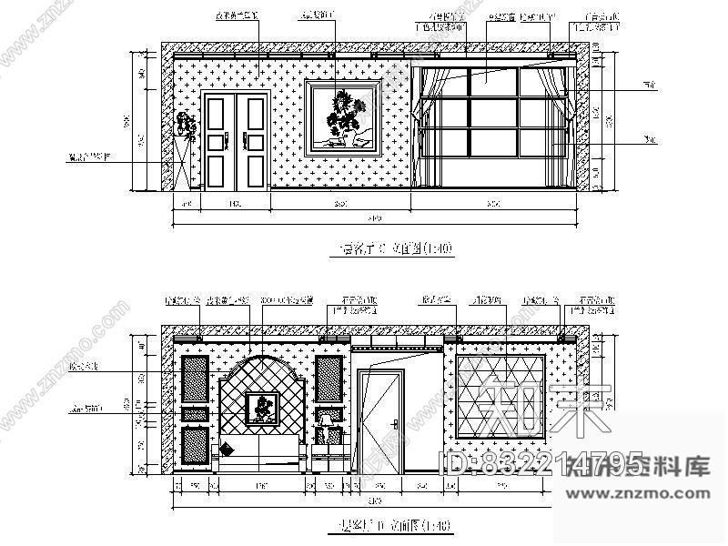 图块/节点新古典客厅立面图施工图下载【ID:832214795】