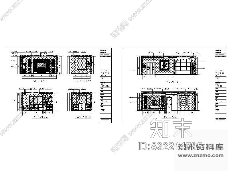 图块/节点新古典客厅立面图施工图下载【ID:832214795】