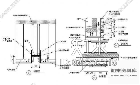 电梯间cad施工图下载【ID:832297715】