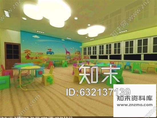 施工图学生作品时尚现代幼儿园室内装修施工图含效果cad施工图下载【ID:632137139】