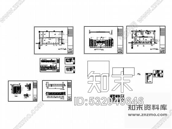 施工图酒店大堂气派服务台装修图cad施工图下载【ID:532046646】