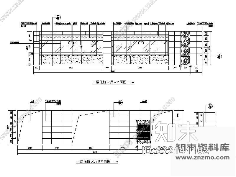 施工图山东某人民医院室内装修图含效果cad施工图下载【ID:632141102】