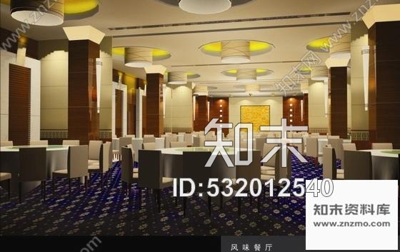 施工图某酒店风味餐厅装饰图含效果cad施工图下载【ID:532012540】