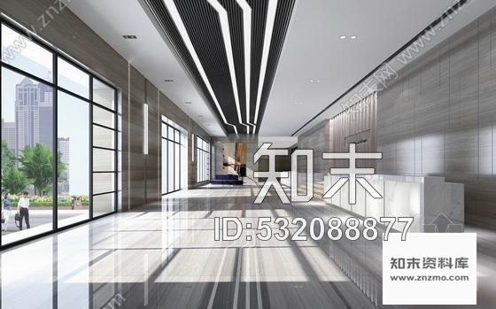 施工图山东现代企业集团写字楼CAD装修施工图含效果施工图下载【ID:532088877】