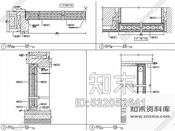 施工图杭州某主题酒店电梯厅内装修图cad施工图下载【ID:532052641】