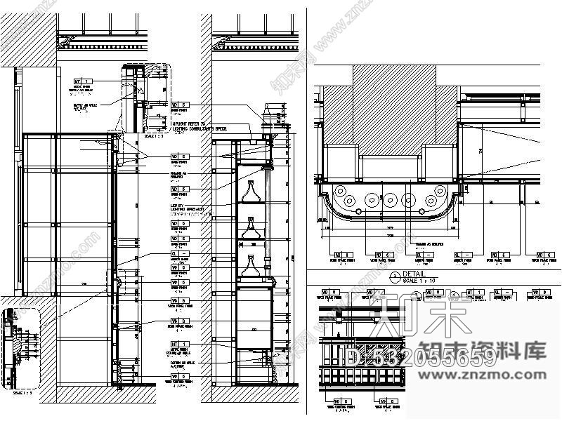 施工图上海某酒店老楼改造长吧装修图cad施工图下载【ID:532055659】