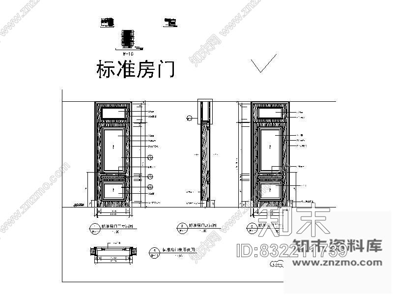 图块/节点家居标准木门详图cad施工图下载【ID:832211739】