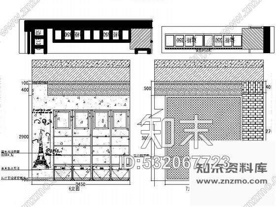 施工图精品著名时尚现代风格蛋糕烘焙店室内装修施工图含效果施工图下载【ID:532067723】