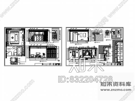 图块/节点样板房主卧室详图cad施工图下载【ID:832204728】