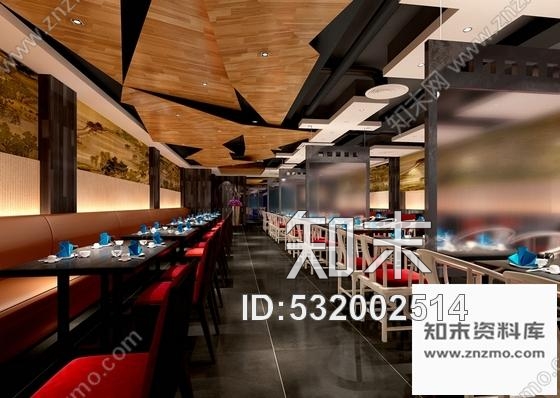 施工图浙江工业混搭风时尚餐厅室内施工图含效果图cad施工图下载【ID:532002514】