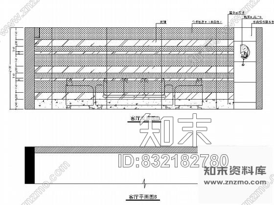 图块/节点时尚精致客厅立面图cad施工图下载【ID:832182780】