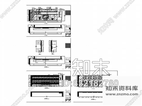图块/节点时尚精致客厅立面图cad施工图下载【ID:832182780】
