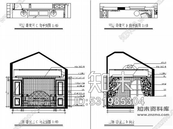 施工图三亚原创精品古典三层别墅样板房室内CAD装修图含效果cad施工图下载【ID:531985304】