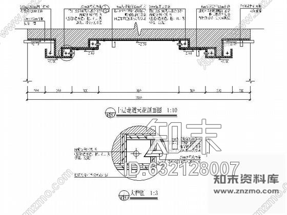 施工图夜总会时尚走道室内装修图cad施工图下载【ID:632128007】