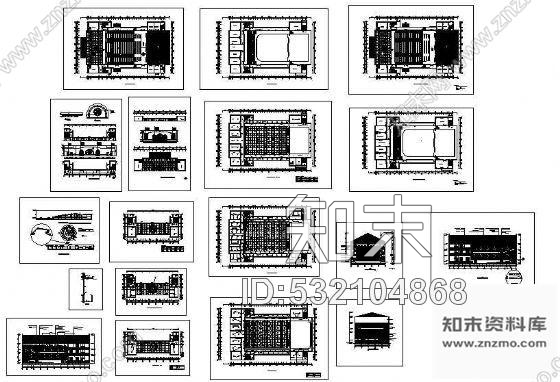 施工图礼堂文化中心装饰设计图cad施工图下载【ID:532104868】