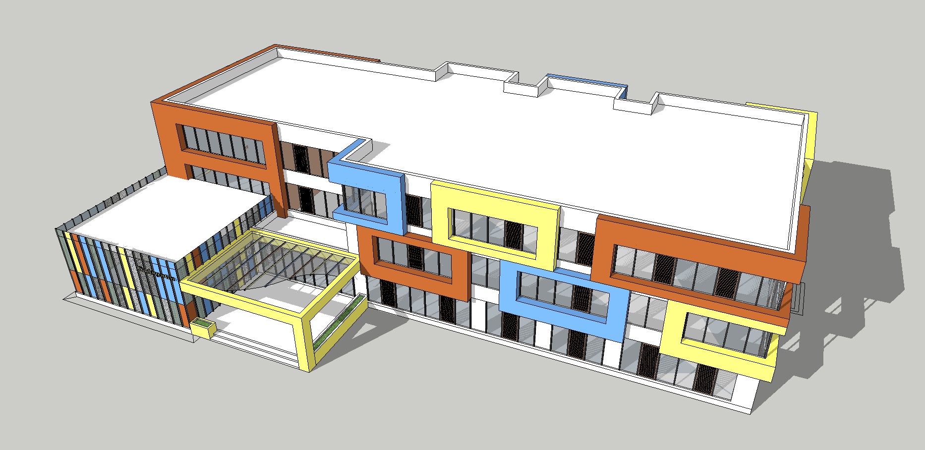 幼儿园建筑设计两个方案su模型(cad su)施工图下载【id:426490112】