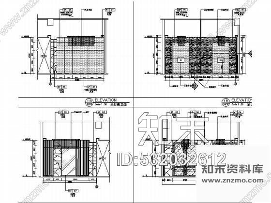 施工图湖北五星级品牌假日酒店餐厅装修CAD施工图含效果施工图下载【ID:532032612】