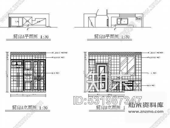 施工图北京某海洋花园别墅简欧设计装修图cad施工图下载【ID:531987347】