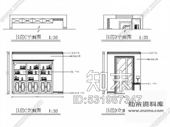 施工图北京某海洋花园别墅简欧设计装修图cad施工图下载【ID:531987347】