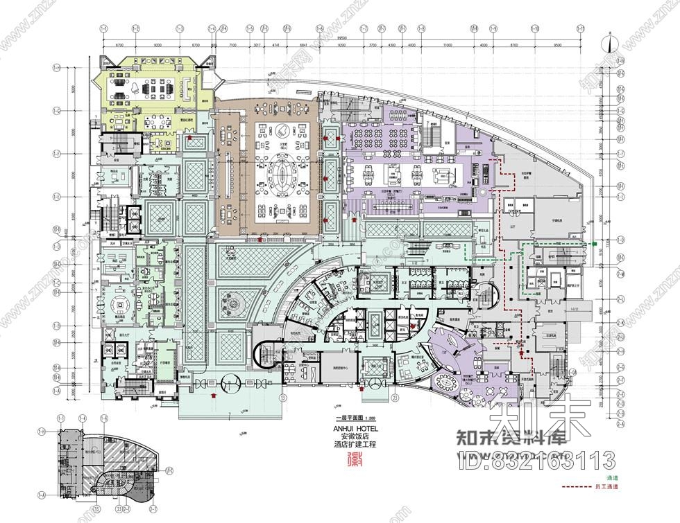 安徽饭店公共区域酒店套房区域施工图含效果图方案施工图下载【ID:832163113】