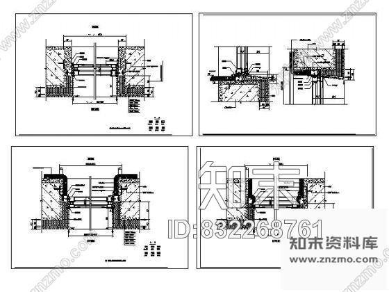 图块/节点隔热铝窗安装节点图cad施工图下载【ID:832268761】