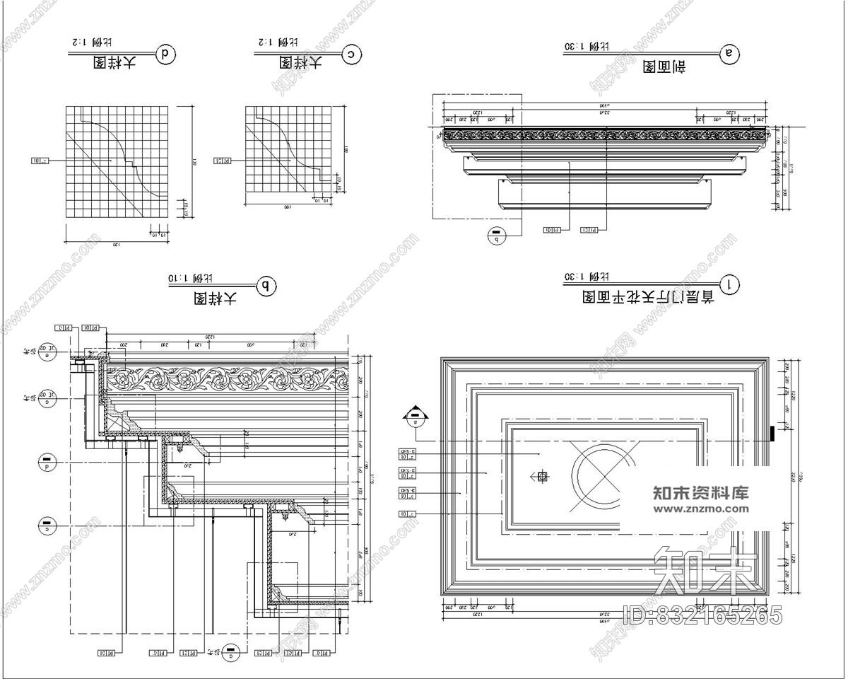 武汉某售楼处欧式奢华室内精装竣工蓝图施工图下载【ID:832165265】