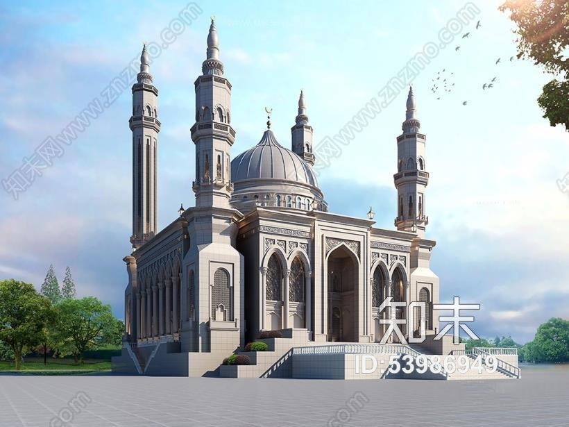 户外 风格建筑 艺术建筑 清真寺3d模型下载 id: 53986949 复制 2296