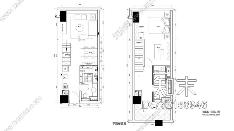 公寓精装修公寓样板房6套丨设计方案+效果图+CAD施工图施工图下载【ID:732158946】