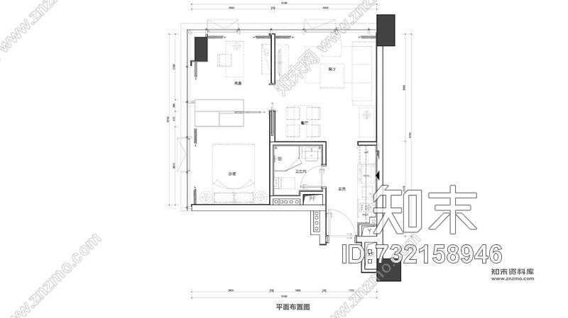 公寓精装修公寓样板房6套丨设计方案+效果图+CAD施工图施工图下载【ID:732158946】